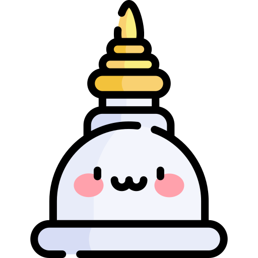 pagoda Kawaii Lineal color icona