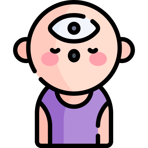 tercer ojo Kawaii Lineal color icono
