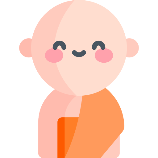 Монах Kawaii Flat иконка