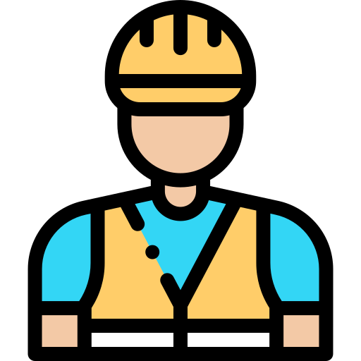 Construction worker Detailed Rounded Lineal color icon