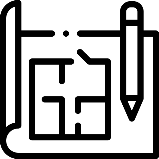 huisplan Detailed Rounded Lineal icoon