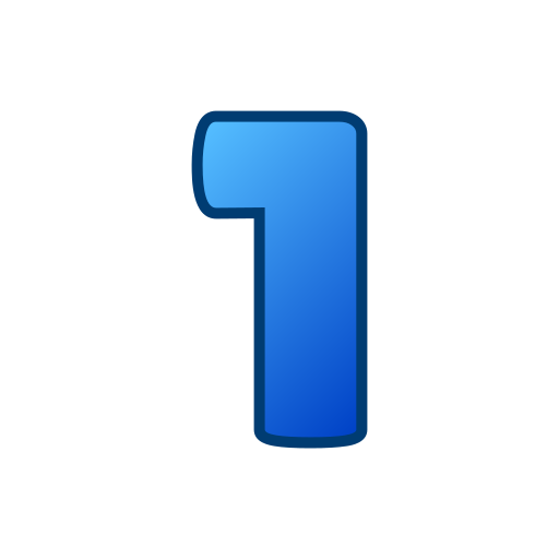 Number 1 Generic gradient lineal-color icon