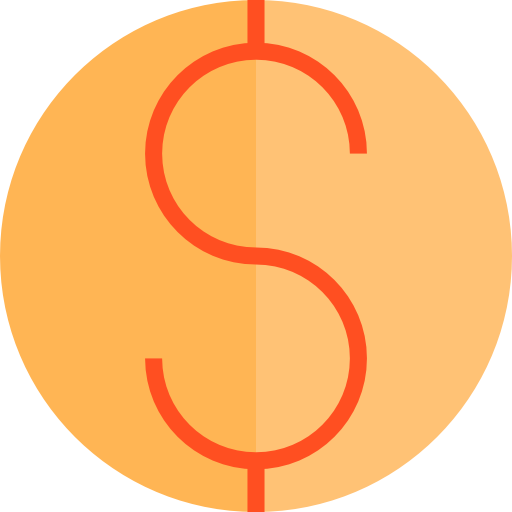 simbolo del dollaro srip Flat icona