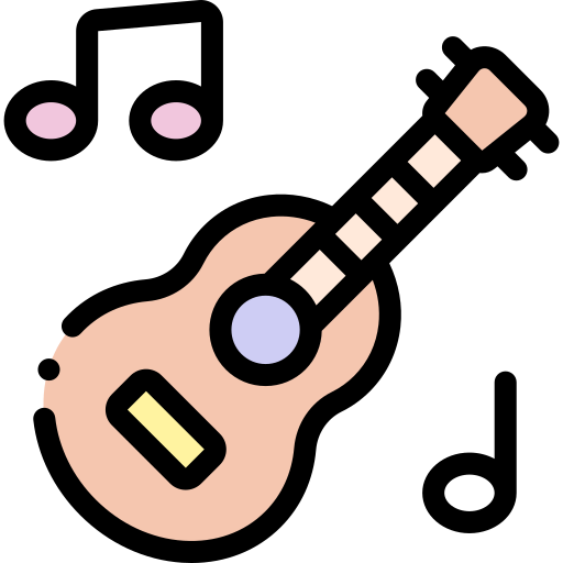 ukelele Detailed Rounded Lineal color ikona