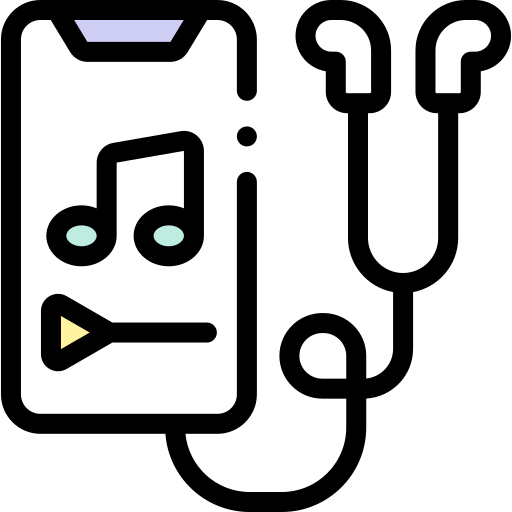 음악 Detailed Rounded Lineal color icon