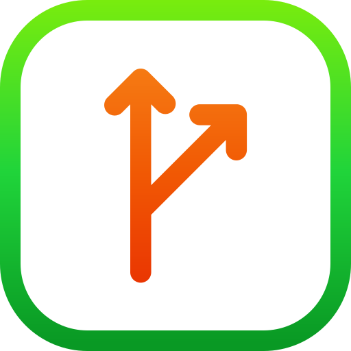 Two way Generic gradient outline icon