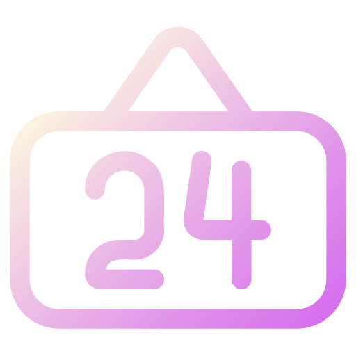 Open 24 hours Generic gradient outline icon