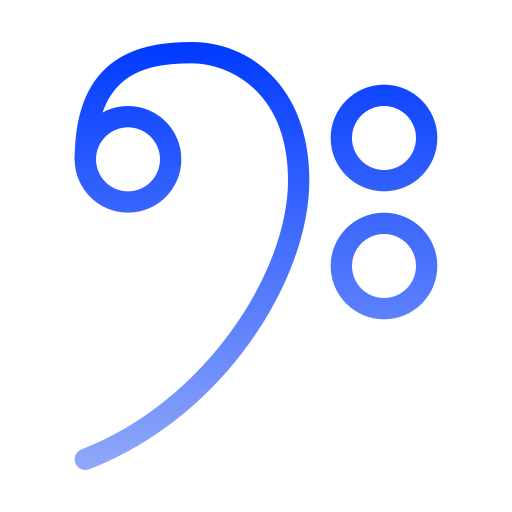 Bass clef Generic gradient outline icon