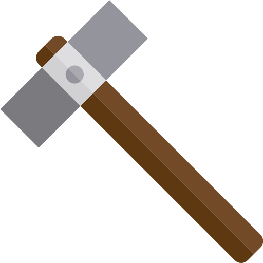 doodslag hamer srip Flat icoon