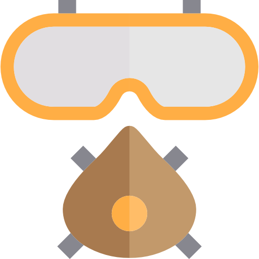 Safety glasses srip Flat icon