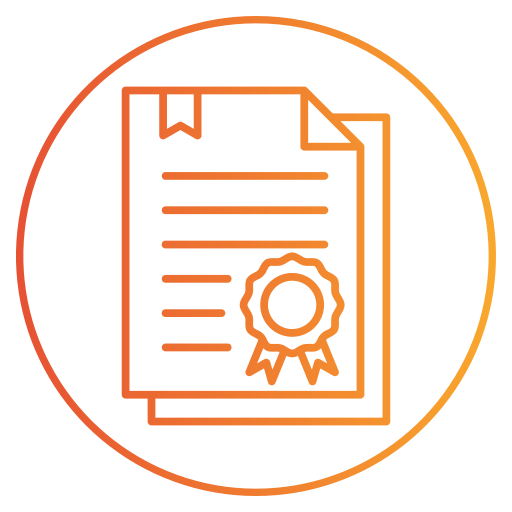 certificaat Generic gradient outline icoon