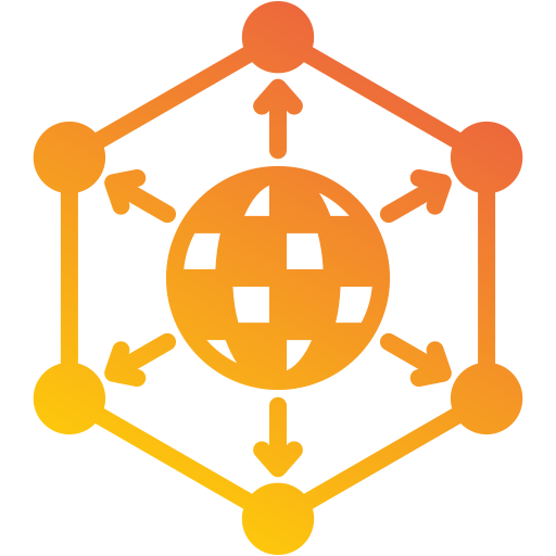 sieć dystrybucyjna Generic gradient fill ikona