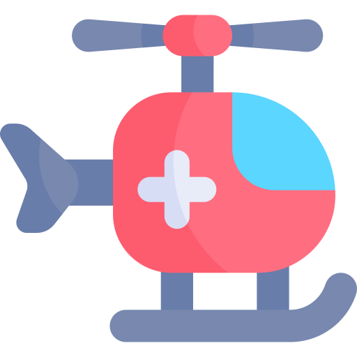 helikopter Kawaii Flat icoon