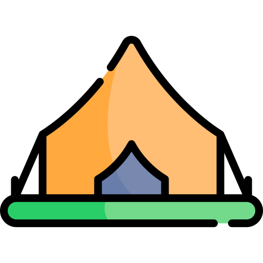 carpa para camping Kawaii Lineal color icono