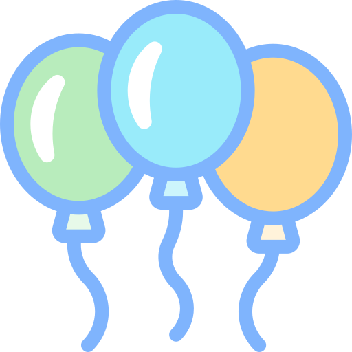 Balloons Detailed color Lineal color icon