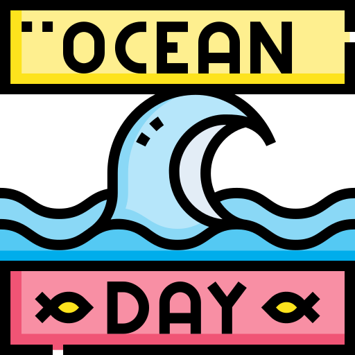 dia mundial de los oceanos Detailed Straight Lineal color icono