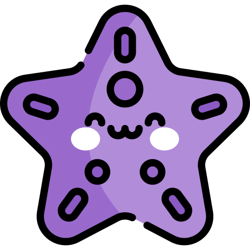 морская звезда Kawaii Lineal color иконка