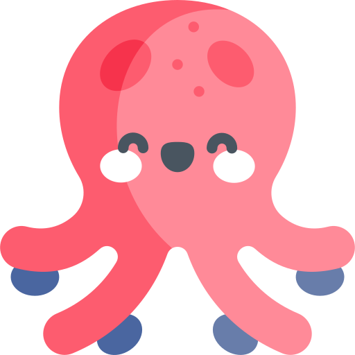 octopus Kawaii Flat icoon