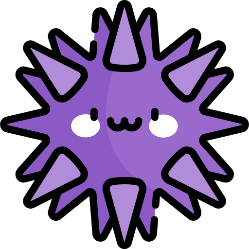 Sea urchin Kawaii Lineal color icon