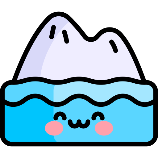 iceberg Kawaii Lineal color Ícone