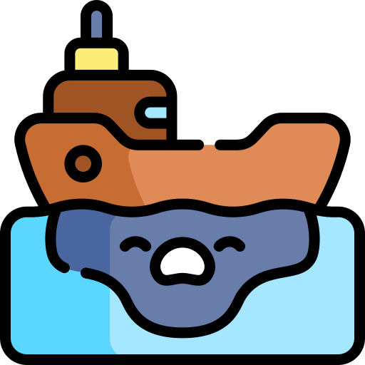 Корабль Kawaii Lineal color иконка