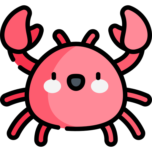 krab Kawaii Lineal color ikona