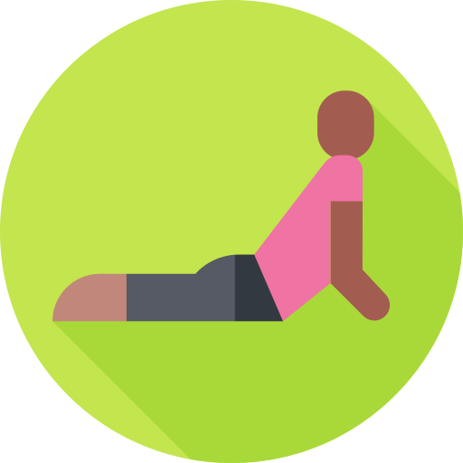 postura de yoga Flat Circular Flat icono
