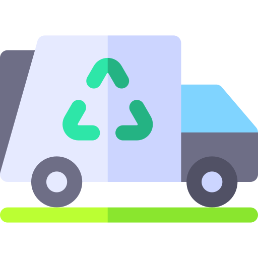 recycling vrachtwagen Basic Rounded Flat icoon