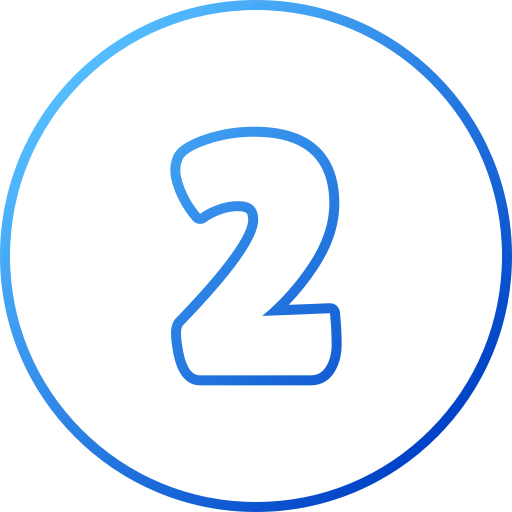Number 2 Generic gradient outline icon