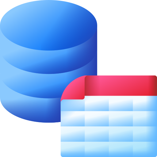 Database table 3D Color icon