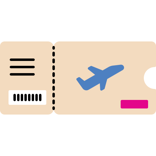 billete de avión Generic color fill icono