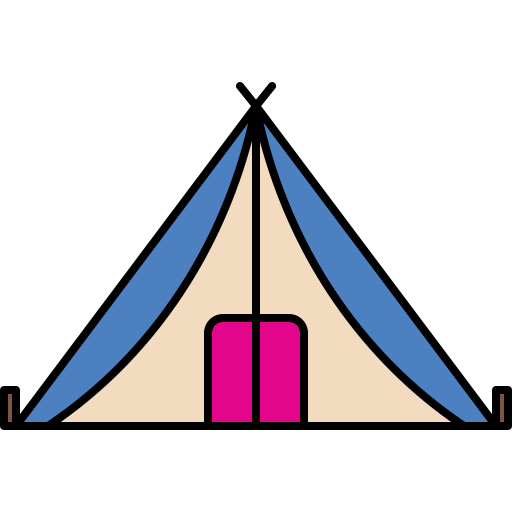 kampeer tent Generic color lineal-color icoon