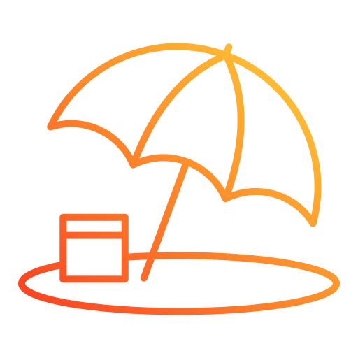 Beach umbrella Generic gradient outline icon