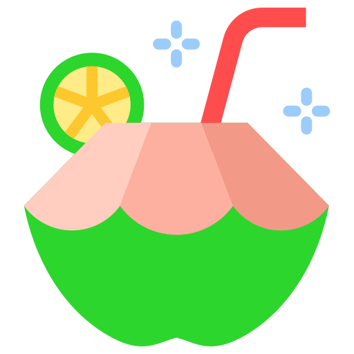 코코넛 음료 Generic color fill icon