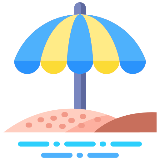 sombrilla de playa Generic color fill icono