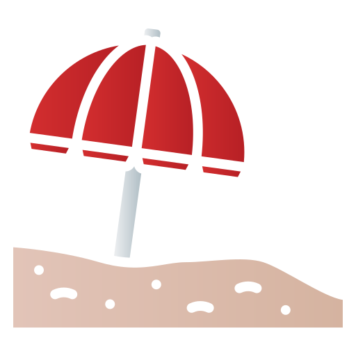 Beach umbrella Generic gradient fill icon