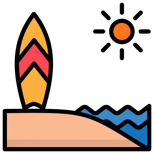 Surfboard Generic color lineal-color icon
