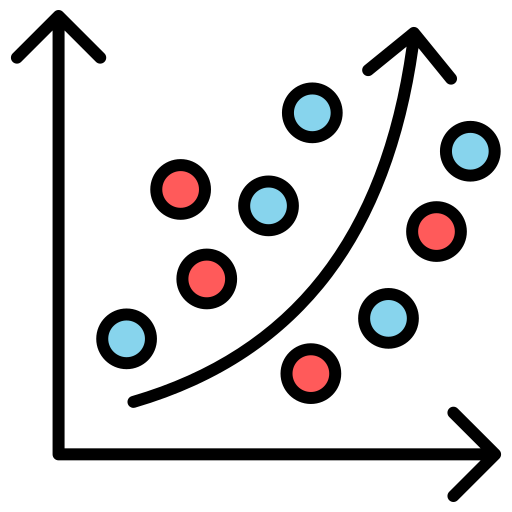 Регрессивный анализ Generic color lineal-color иконка