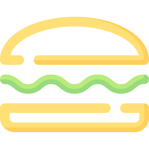 neon hamburger Special Flat icoon
