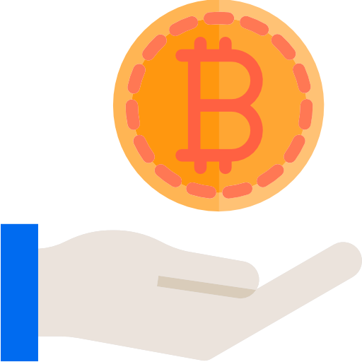 bitcoins srip Flat icoon