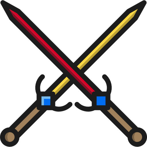 Sword Payungkead Lineal Color icon
