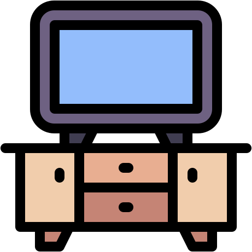 tavolo televisivo Generic color lineal-color icona