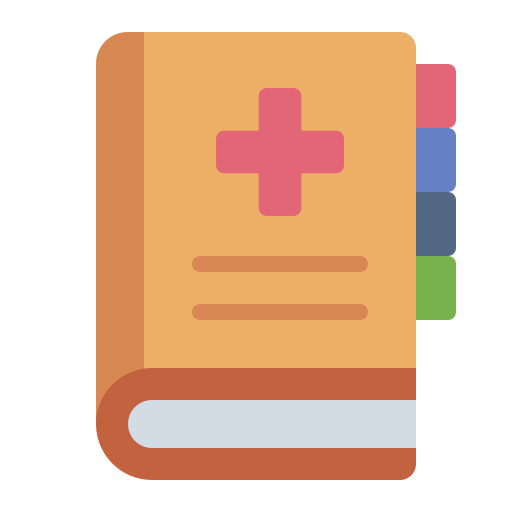 książka medyczna Generic color fill ikona