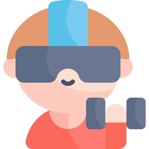 fitness w wirtualnej rzeczywistości Kawaii Flat ikona