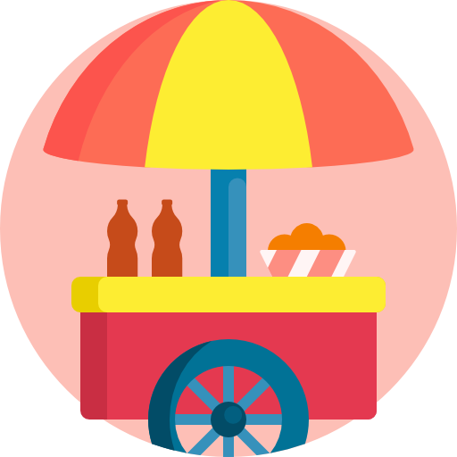 wózek z żywnością Detailed Flat Circular Flat ikona