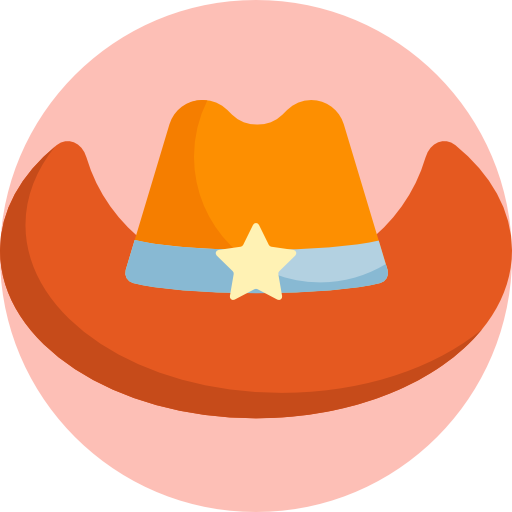 cappello da cowboy Detailed Flat Circular Flat icona