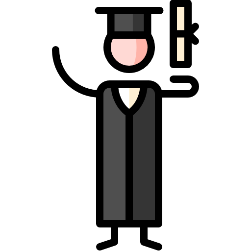 Graduate Puppet Characters Lineal Color icon