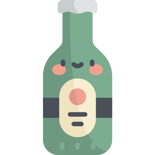 cerveza Kawaii Flat icono