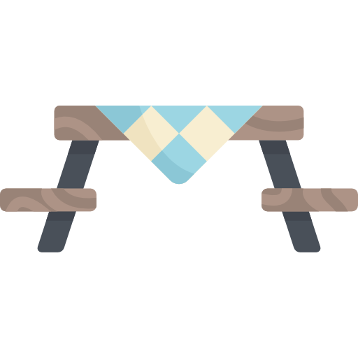 tavolo da picnic Kawaii Flat icona
