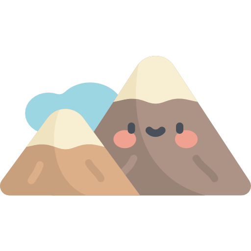montagna Kawaii Flat icona